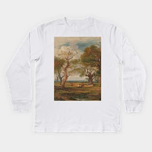 Landscape with Figures by John Linnell Kids Long Sleeve T-Shirt